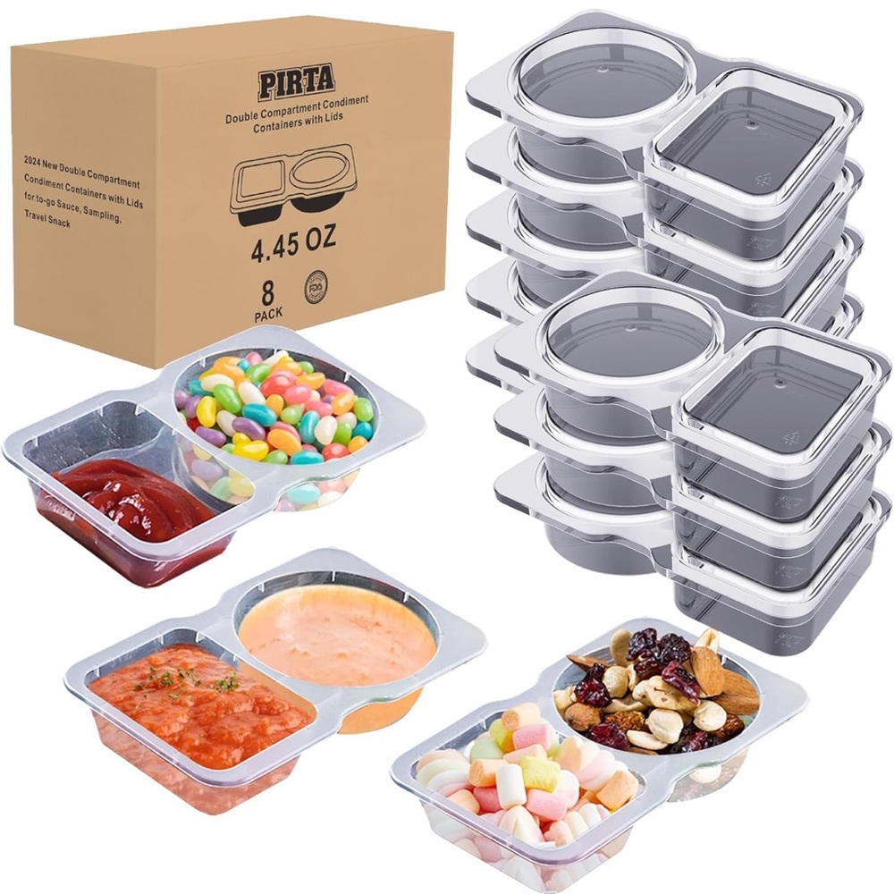 Pirta Double Compartment Condiment Containers